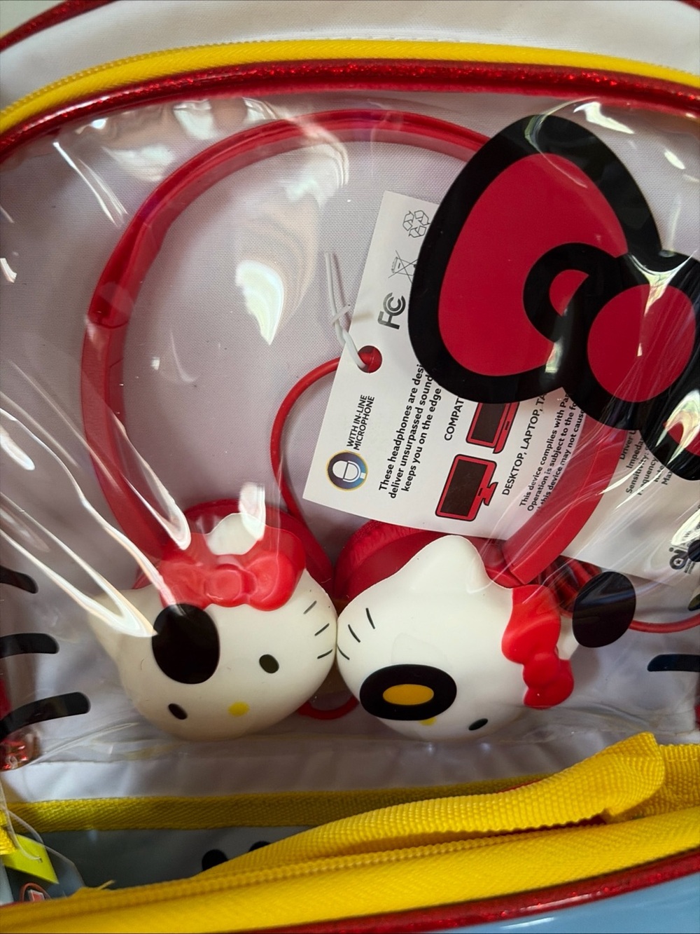 Hello Kitty New!Rainbow Backpack and Headphones - Blue, Red, Yellow, Green - Picture 4 of 7